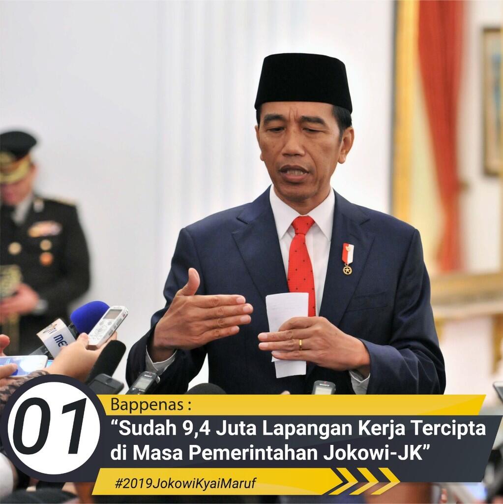 4 Tahun Jokowi-JK, 9,38 Juta Lapangan Kerja Tercipta