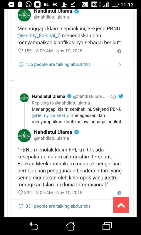 PBNU Menolak Klaim Sepihak Soal Bendera HTI yang Dilakukan oleh FPI 
