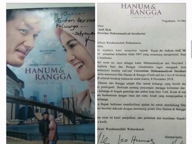 Sempat Viral, Postingan UMS soal Ajakan Nonton 'Hanum &amp; Rangga' Dihapus