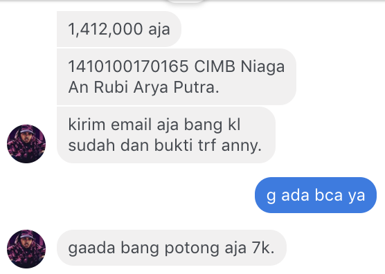 Penipuan Jual Paypal di Fb