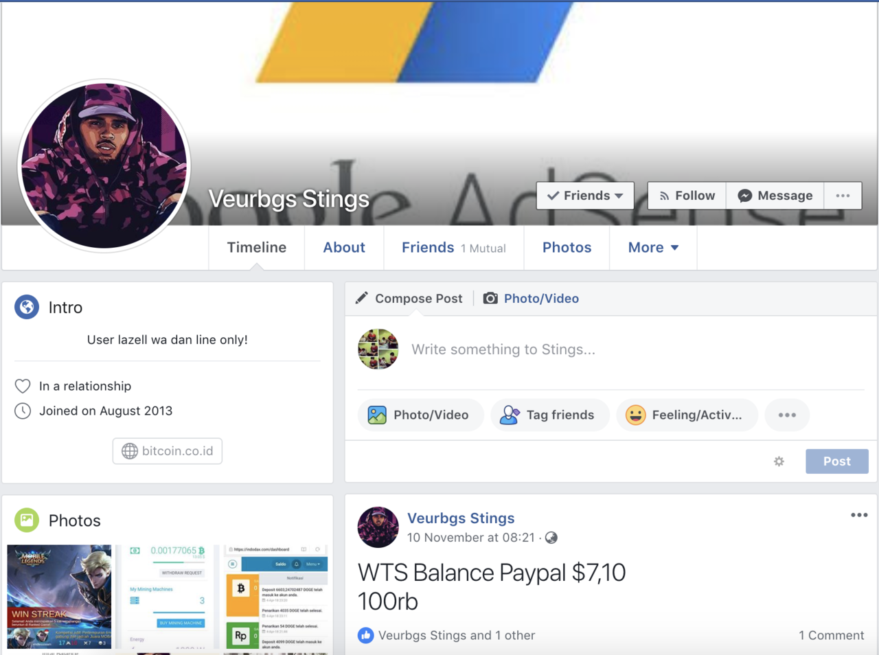 Penipuan Jual Paypal di Fb