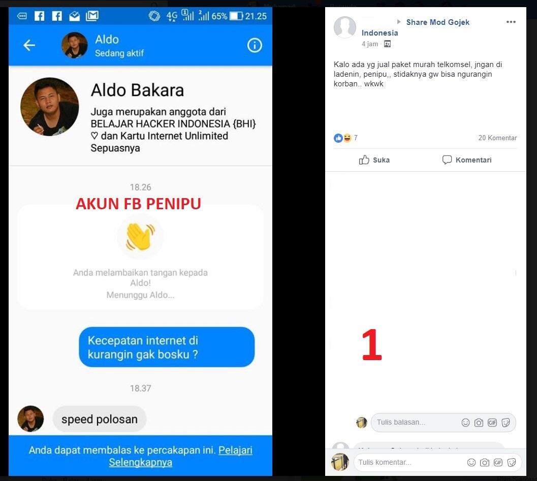 Penipuan Modus Internet dan Kuota Murah Aldo Bakara