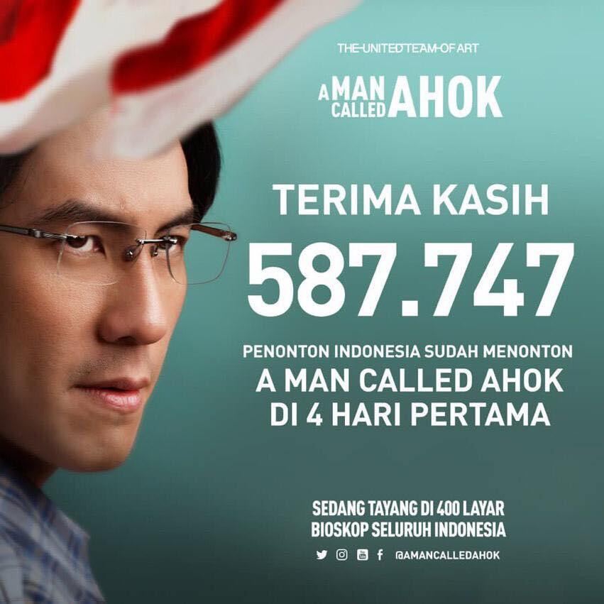 4 Hari Tayang,Film A Man Called Ahok Tembus 587.747 Penonton