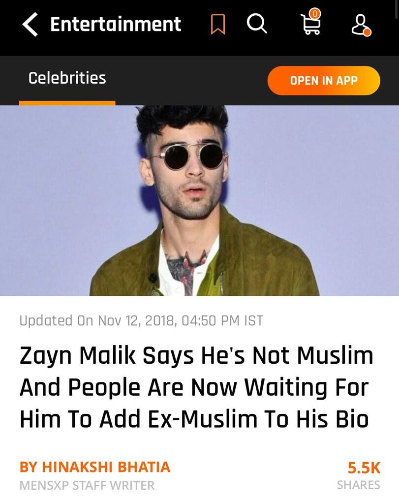 Mengaku Dirinya Bukan Muslim, Zayn Malik: Saya Tidak Percaya Semua Itu