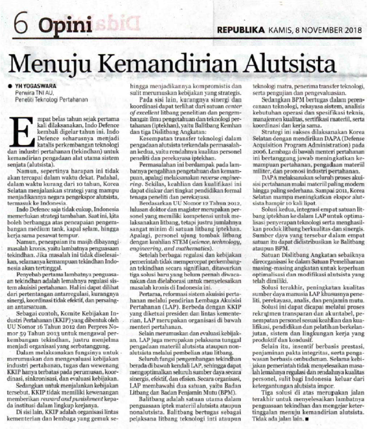 Bubarkan KKIP, Balitbang Kemhan, dan Dislitbang Angkatan