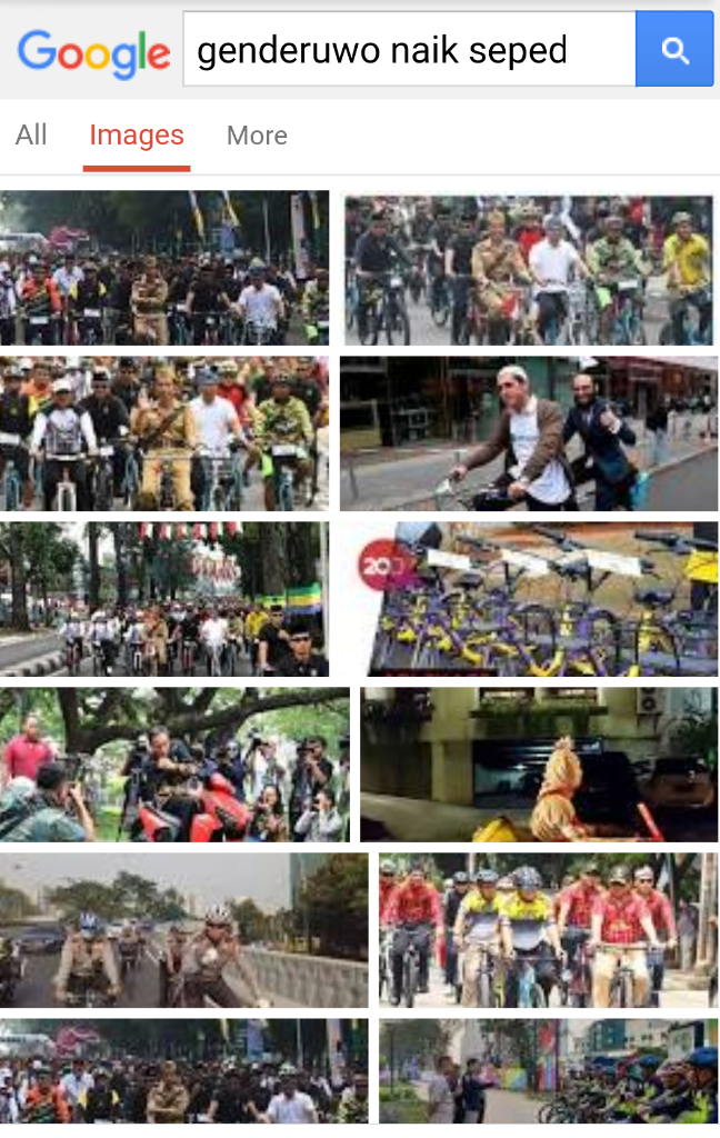 Ketika Pencarian Genderuwo Naik Sepedah Malah Keluar Gambar Ini
