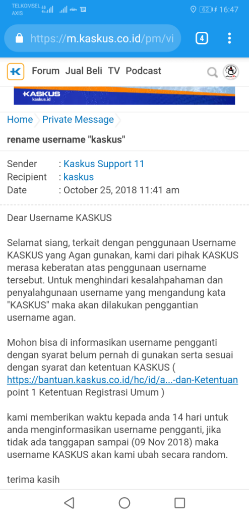 Kaskus Merebut Username kaskus