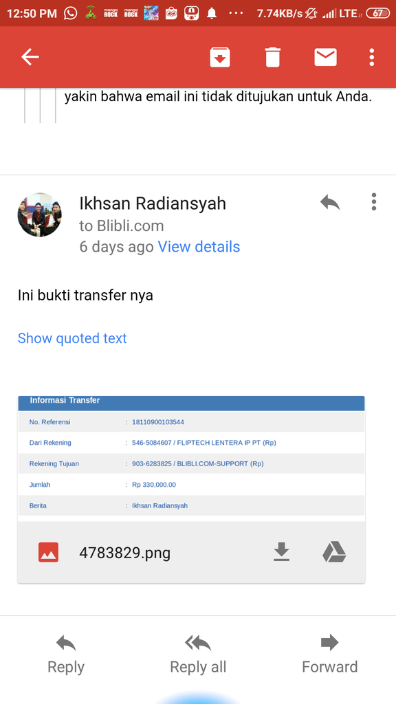 Kecewa terhadap Blibli.com atas pembelian sepeda motor 