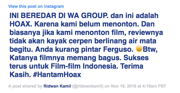 Ridwan Kamil Tepis Viral Review 'A Man Called Ahok'
