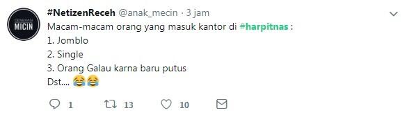 Harpitnas Trending di Twitter, Kiriman Netizen Asli Kocak-kocak
