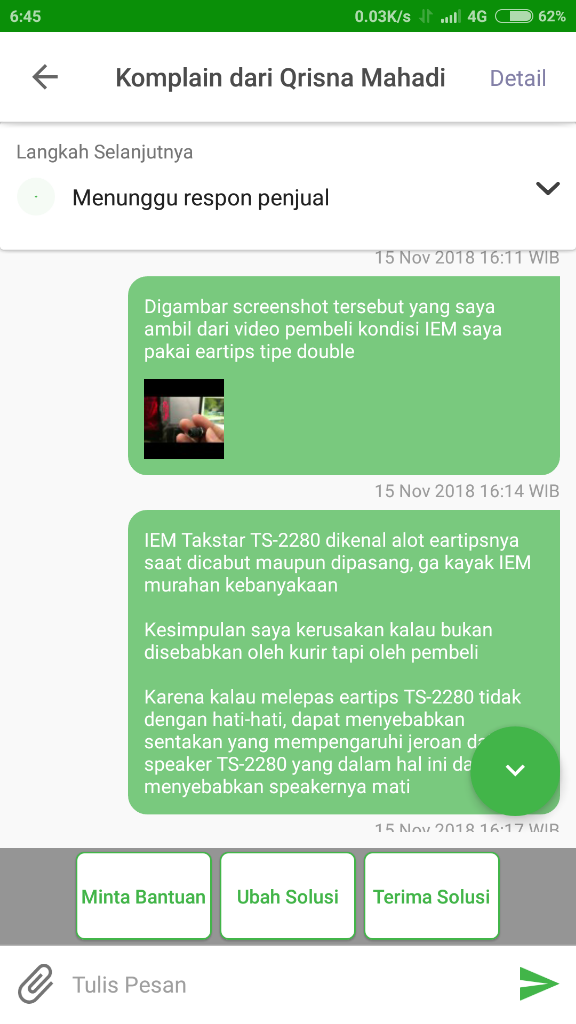 Admin Pusat Resolusi Tokopedia Sangat Teramat Bodoh Dan Bias Kepada Pembeli Nakal