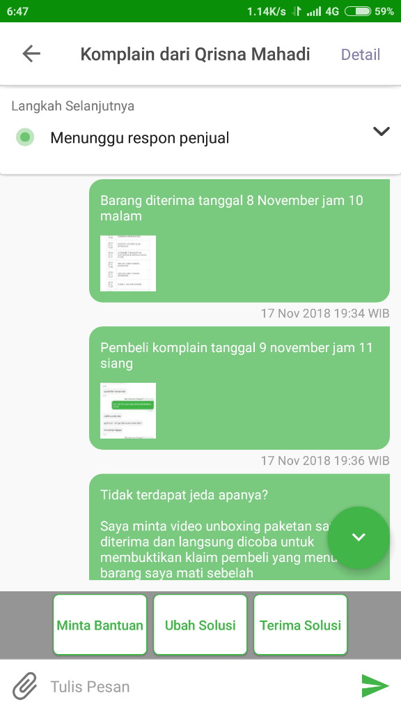 Admin Pusat Resolusi Tokopedia Sangat Teramat Bodoh Dan Bias Kepada Pembeli Nakal