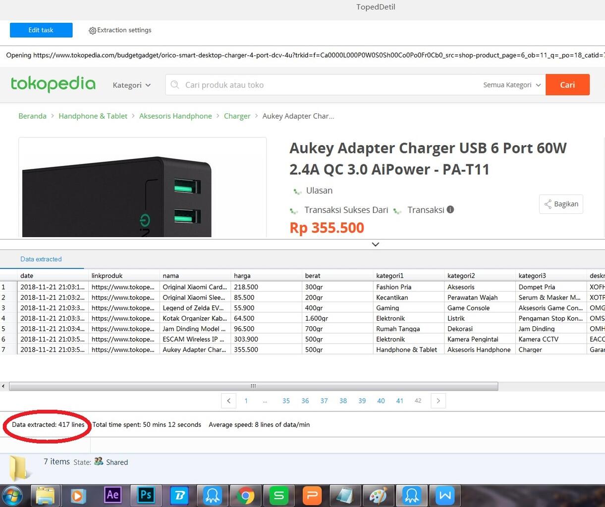 Scrape Banyak Produk dari Marketplace Tokopedia-Bukalapak-Shopee