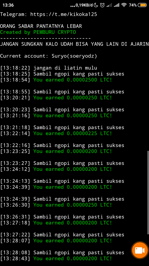 &#91;soeryodzz&#93; Update Script Termux Doge BCH LTC Click Bot!! Work 2018!!