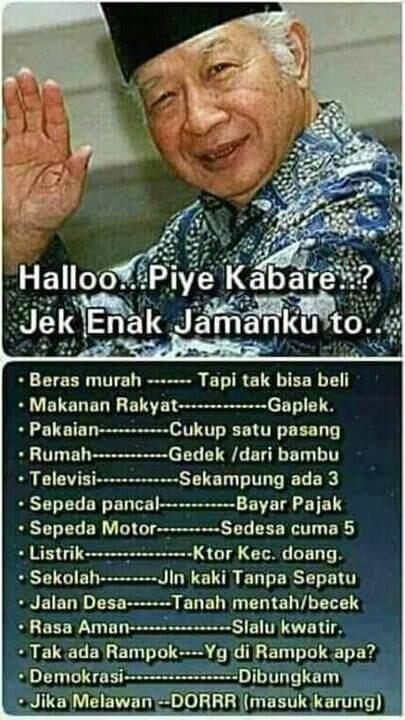 Ah, Apa Iya Zaman Pak Harto Lebih Enak ketimbang Era Jokowi?