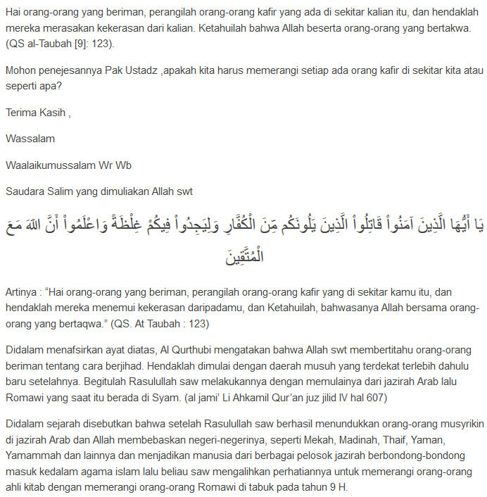 Karena Sesama Muslim Dilarang Berperang