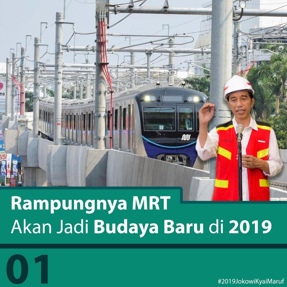 MRT Jakarta Beroperasi 2019, Jokowi: Kita Sedang Membangun Budaya Baru