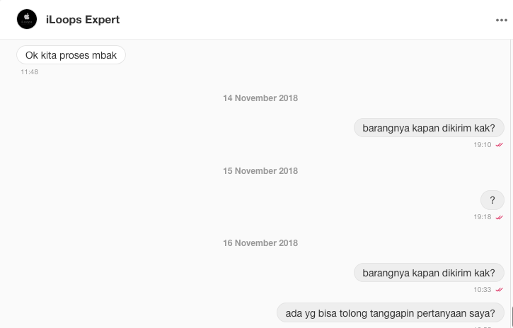 Share pengalaman ditipu oleh pelapak iLoops Expert di Bukalapak