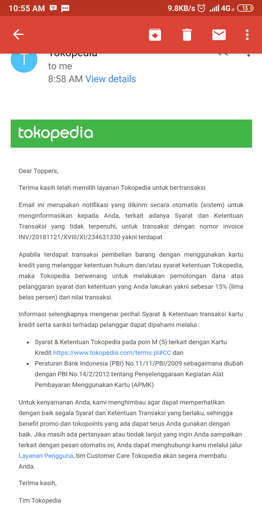 TOKOPEDIA MENGECEWAKAN PENJUAL & PEMBELI