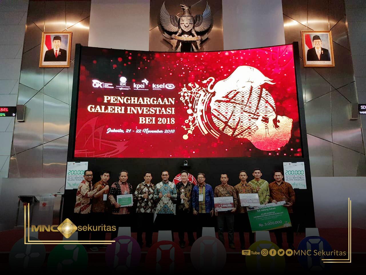 MNC Sekuritas dan Mitra Galeri Investasi Sabet Gelar Juara BEI 2018
