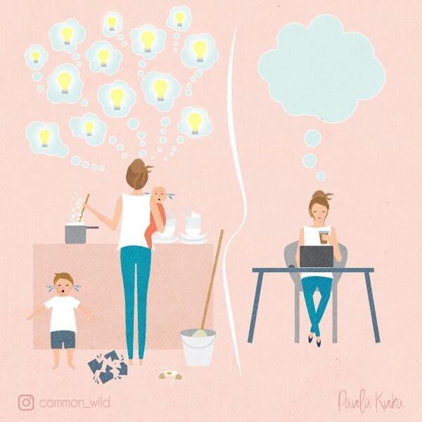 15 Ilustrasi Keseharian Bunda Ngasuh Anak yang Bikin Gregetan