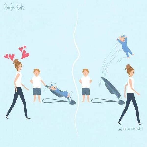 15 Ilustrasi Keseharian Bunda Ngasuh Anak yang Bikin Gregetan