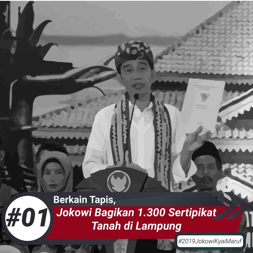 Berkain Tapis, Jokowi Bagikan 1.300 Sertifikat Tanah di Lampung