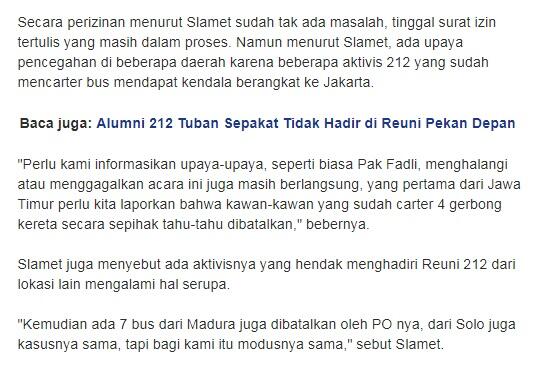 PT KAI Tak Batalkan Pesanan Tiket Rombongan Reuni 212