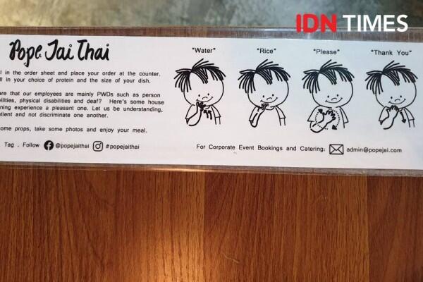 7 Tools di Resto Pope Jai Thai, Simple Tapi Membantu Pegawai Difabel