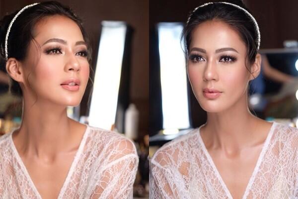 Makeup & Gaun Resepsi ala Paula Verhoeven, Pakai Tiara bak Putri Raja