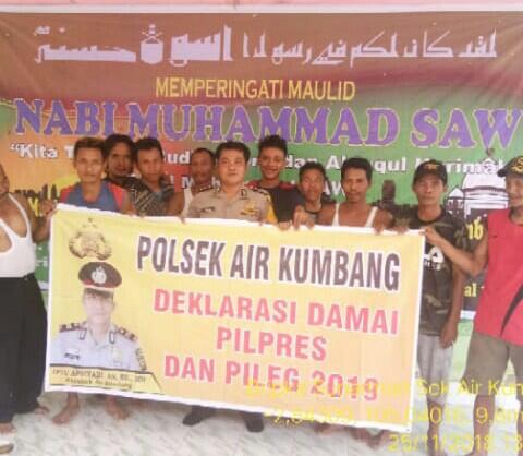 Bhabinkamtibmas Polsek Air Kumbang Gencarkan Sosialisasi Kamtibmas Jelang Pemilu