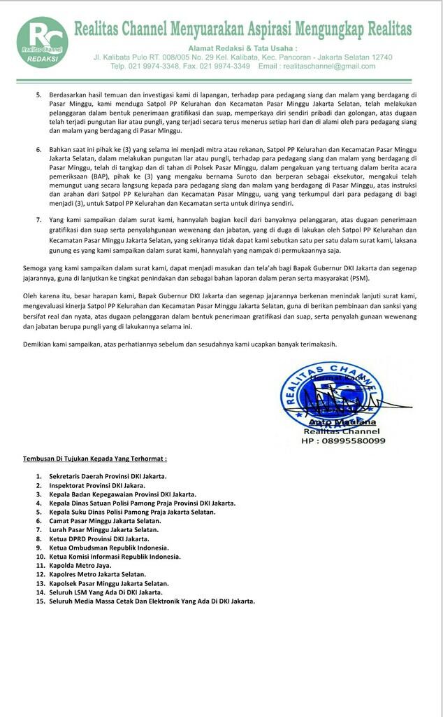"Surat Untuk Bapak Gubernur DKI Jakarta"