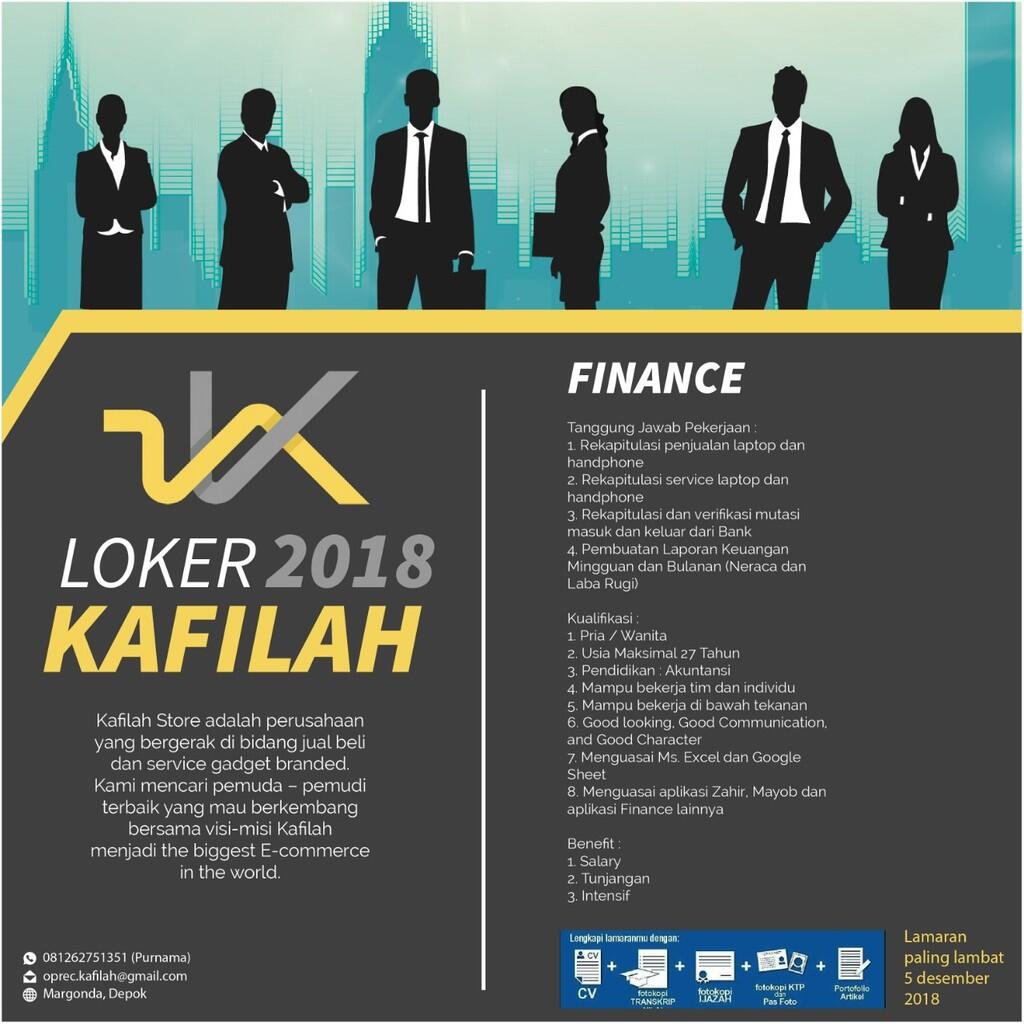 Lowongan Kerja Staff Finance Kafilah Store