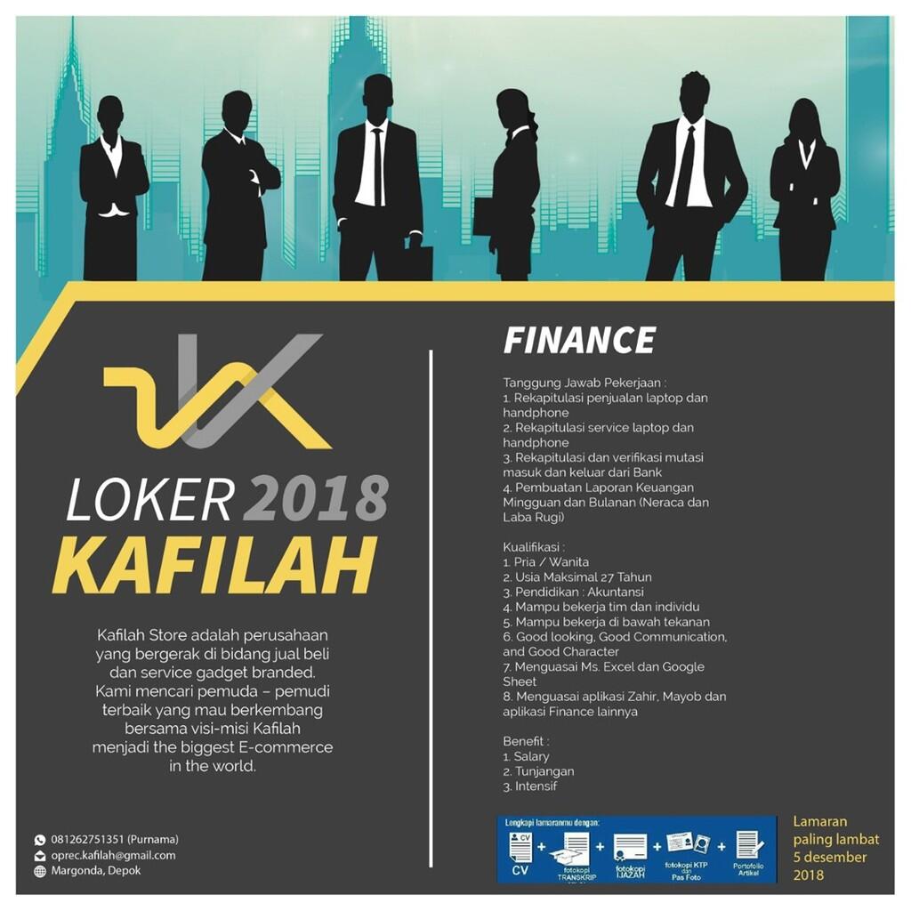 LOWONGAN KERJA FINANCE KAFILAH STORE - Kafilah Store