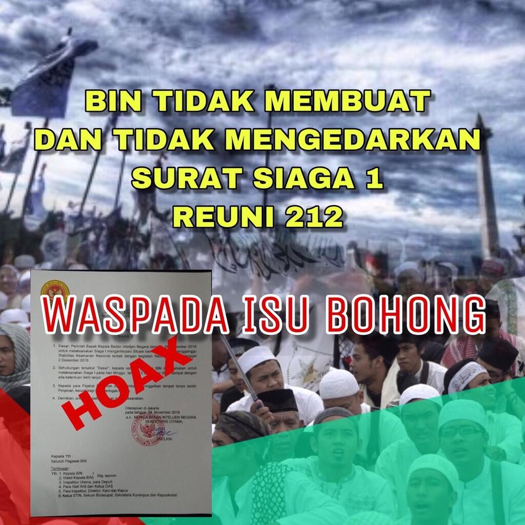 Awas, Hoaks Surat BIN terkait Reuni 212
