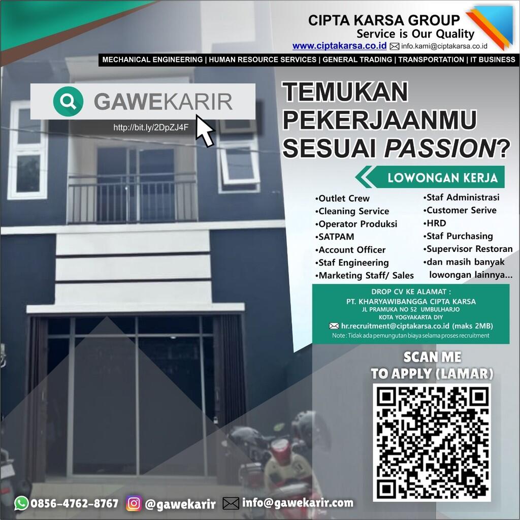 Lowongan Kerja PT Kharyawibangga Cipta Karsa