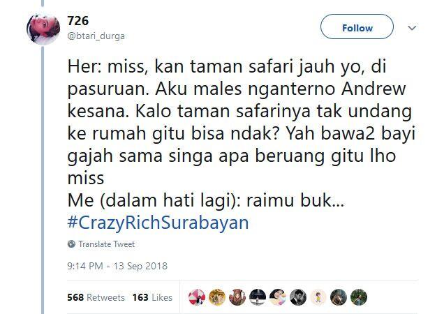 Bikin Geleng-Geleng Kepala, Ini Dia 5 Cuitan Kocak tentang #CrazyRichSurabayan !