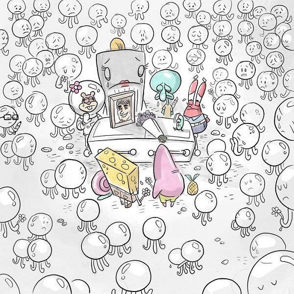 Terharu, Fans Bikin Ilustrasi SpongeBob Kenang Stephen Hillenburg