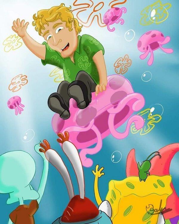 Terharu, Fans Bikin Ilustrasi SpongeBob Kenang Stephen Hillenburg