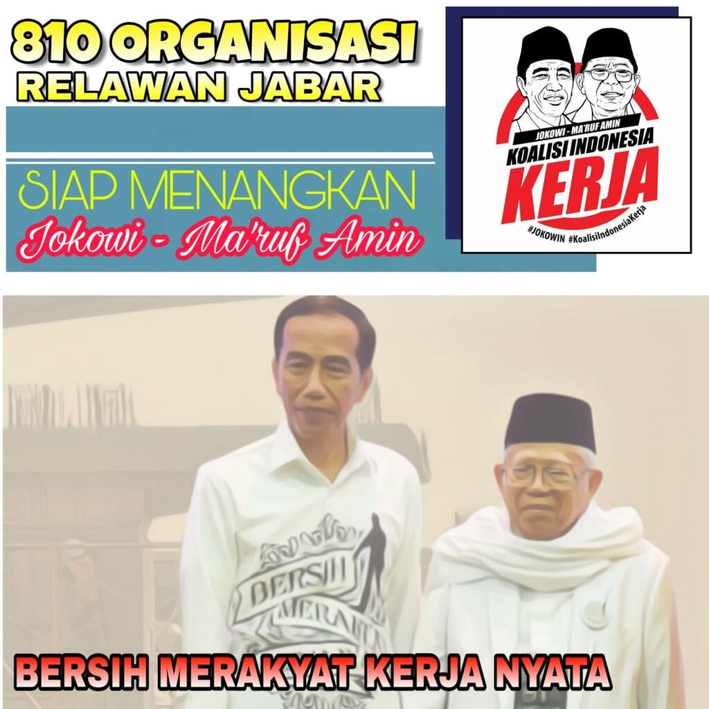 Bahu-Membahu, 810 Organisasi Relawan di Jabar Siap Menangkan Jokowi-Ma’ruf