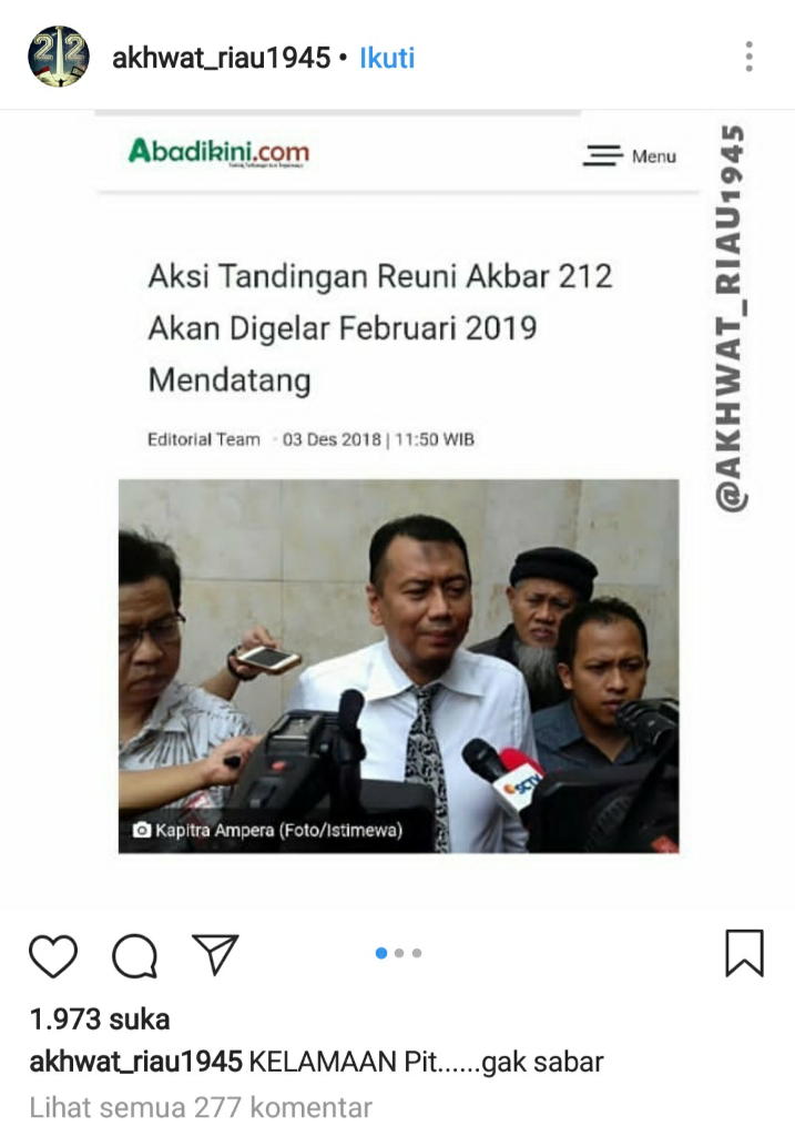 Trending Topic "Aksi Tandingan Terhadap Gerakan 212" !!