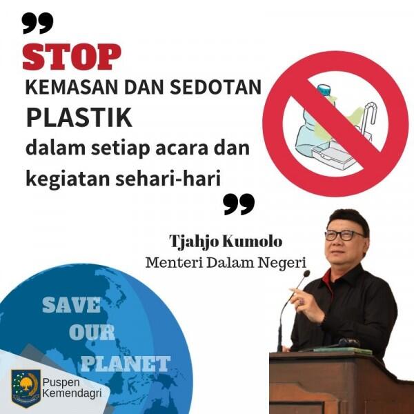 Tjahjo Larang Pegawai Kemendagri Gunakan Plastik Sekali Pakai
