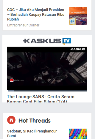 STOP!!! Jangan auto-play Kaskus TV di sidebar, boros kuota Kus...