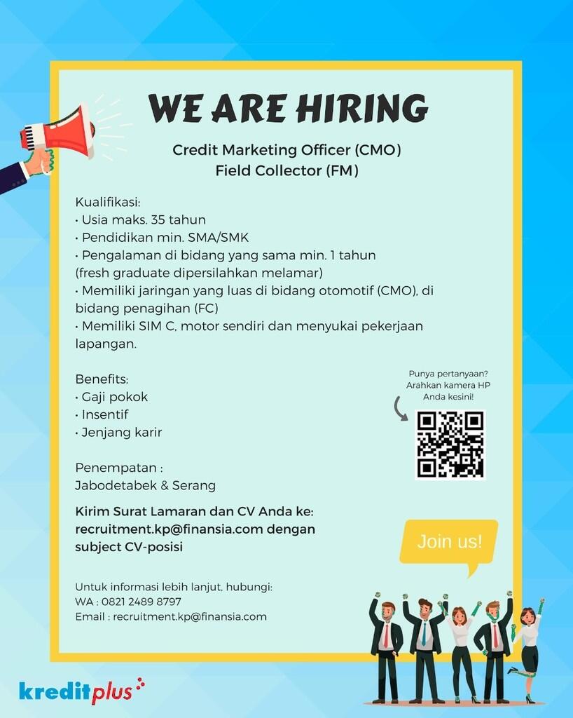 Lowongan Kerja PT. Finansia Multi Finance (Kredit Plus)