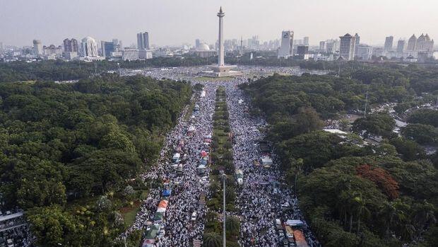 Prabowo Marah Media Tak Ungkap Jumlah 11 Juta Massa Reuni 212