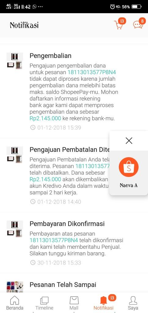 Kecewa dengan pelayanan shopee