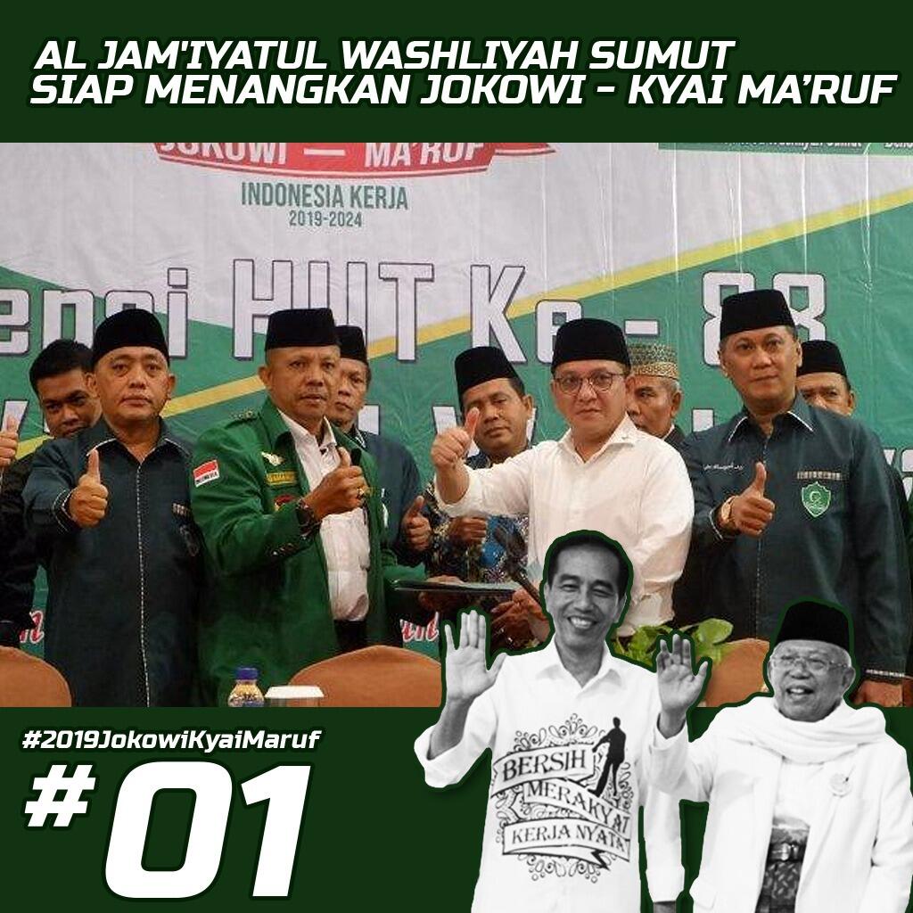 Al Washliyah Sumut Siap Menangkan Jokowi-Ma'ruf di Pilpres 2019