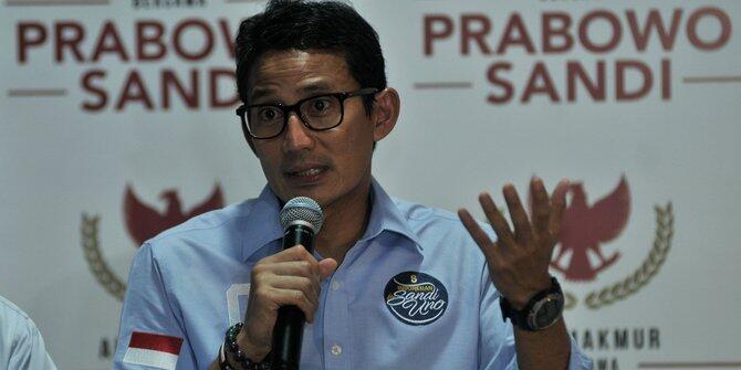 Dana Kampanye, Sandiaga : Belum ada Sumbangan dari Pengusaha Besar