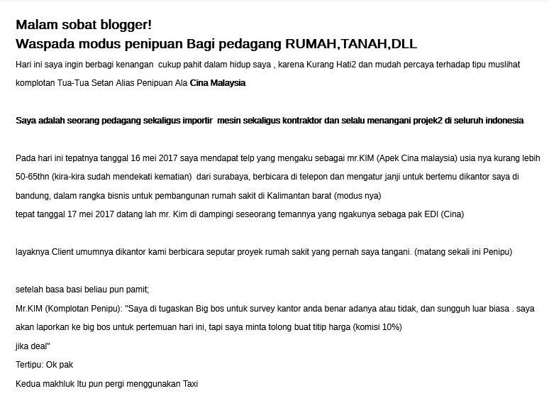 Penipuan terbaru ! Modus mencari kontraktor !!! penipuan kelas kakap !!!