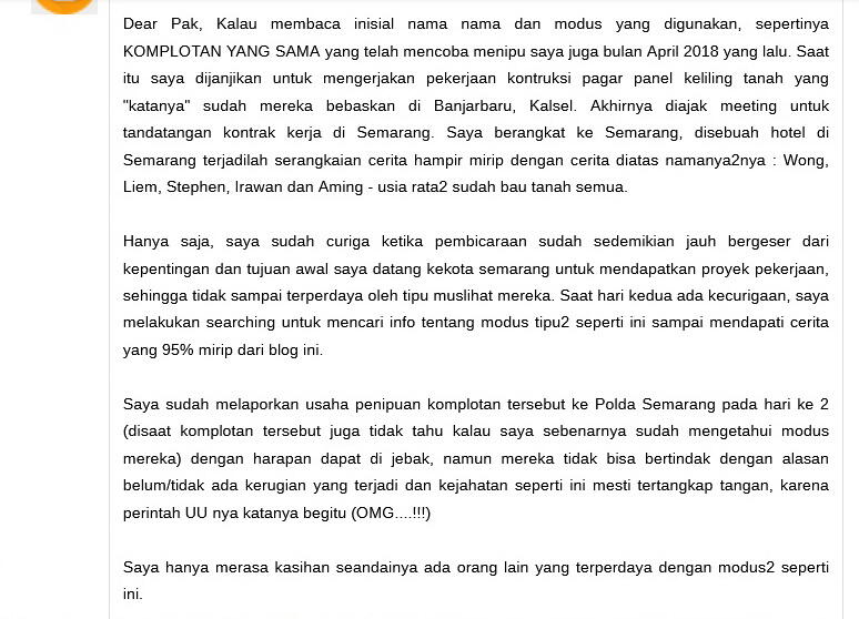 Penipuan terbaru ! Modus mencari kontraktor !!! penipuan kelas kakap !!!